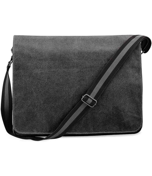 Quadra Vintage Canvas Despatch Bag - Vintage Black (QD610)