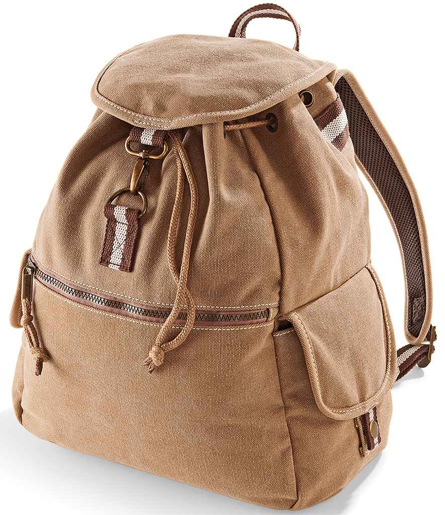 Quadra Vintage Canvas Backpack - Sahara (QD612)