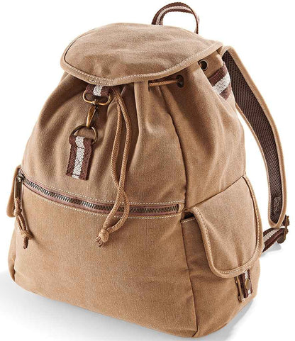 Quadra Vintage Canvas Backpack - Sahara (QD612)