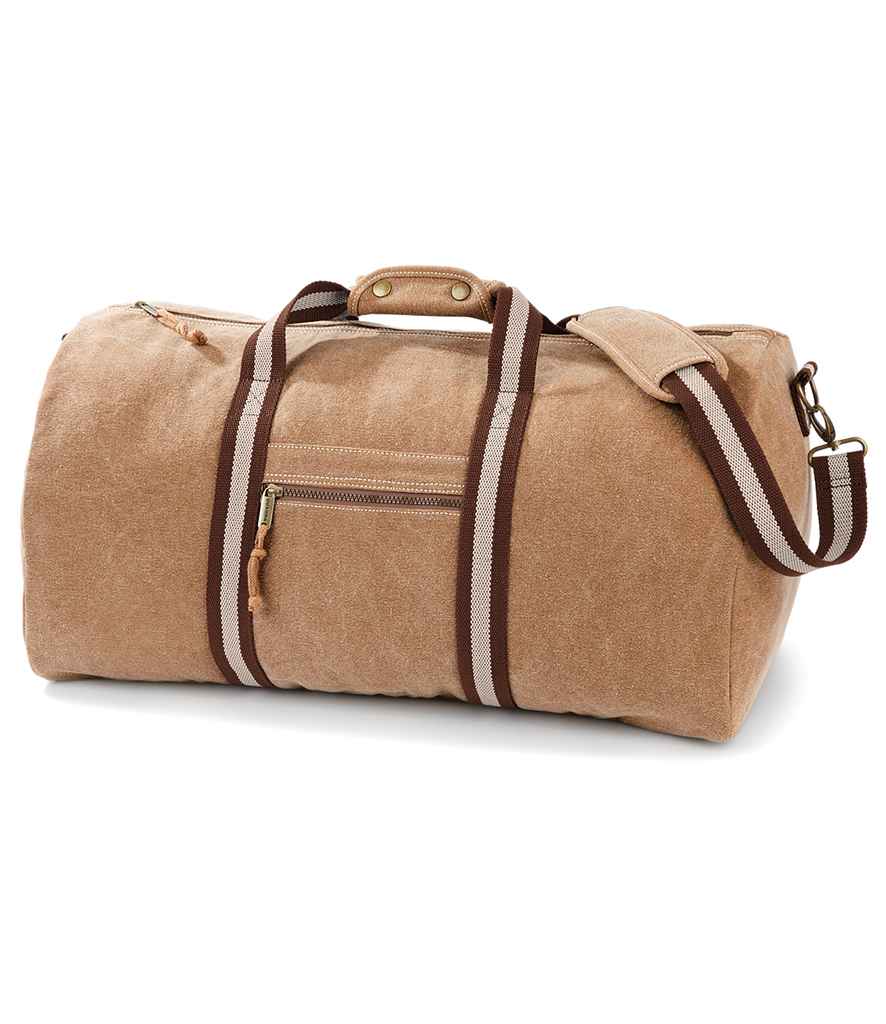 Quadra Vintage Canvas Holdall - Sahara (QD613)