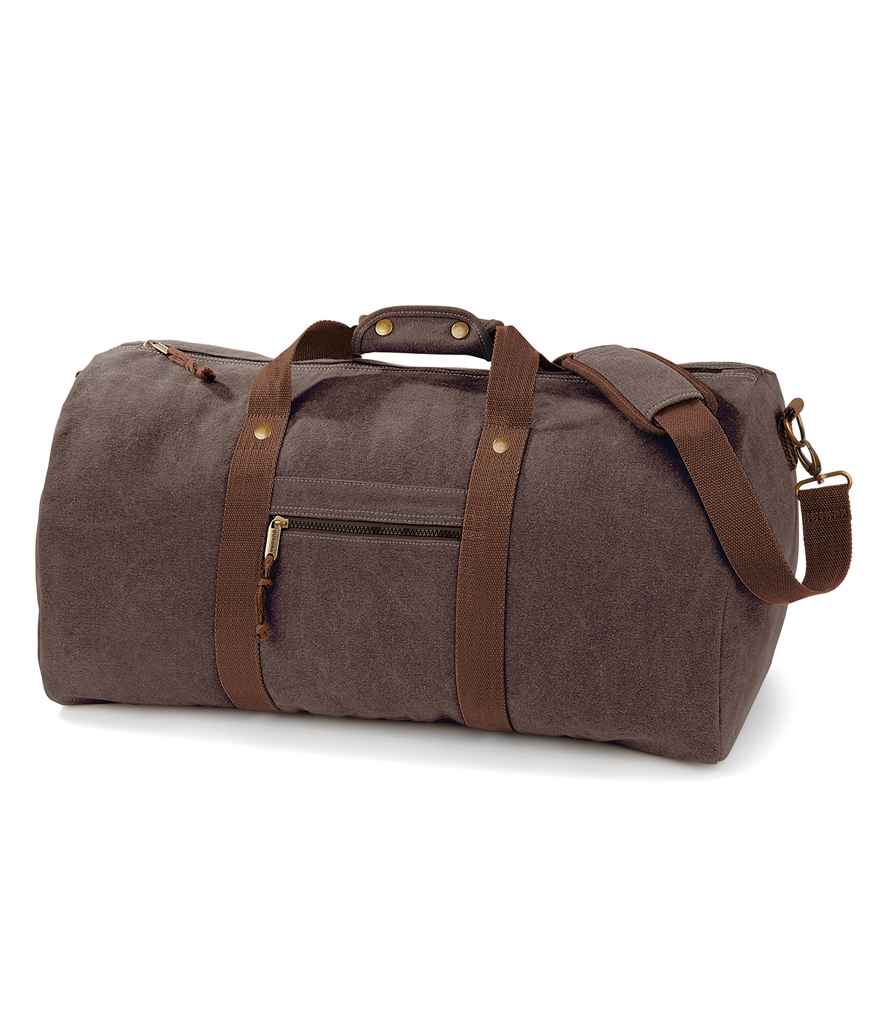 Quadra Vintage Canvas Holdall - Vintage Brown (QD613)