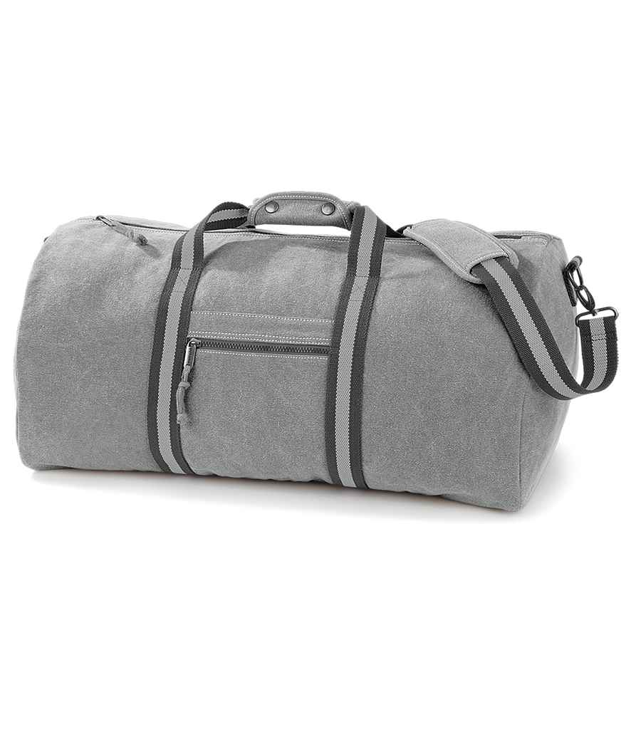 Quadra Vintage Canvas Holdall - Vintage Light Grey (QD613)