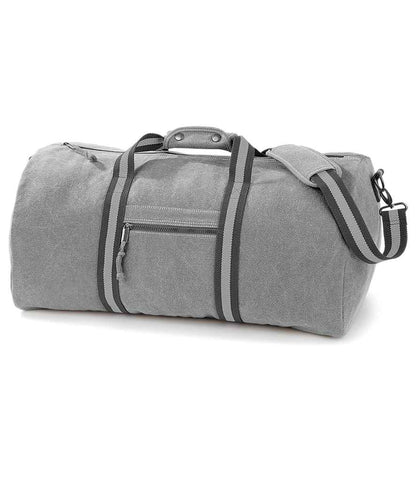 Quadra Vintage Canvas Holdall - Vintage Light Grey (QD613)
