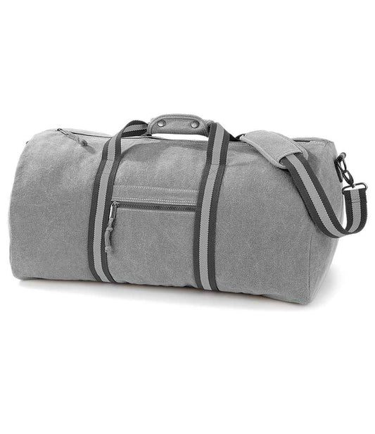 Quadra Vintage Canvas Holdall - Vintage Light Grey (QD613)