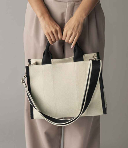Quadra Puerto Medium Tote Bag - Natural/Black (QD632)