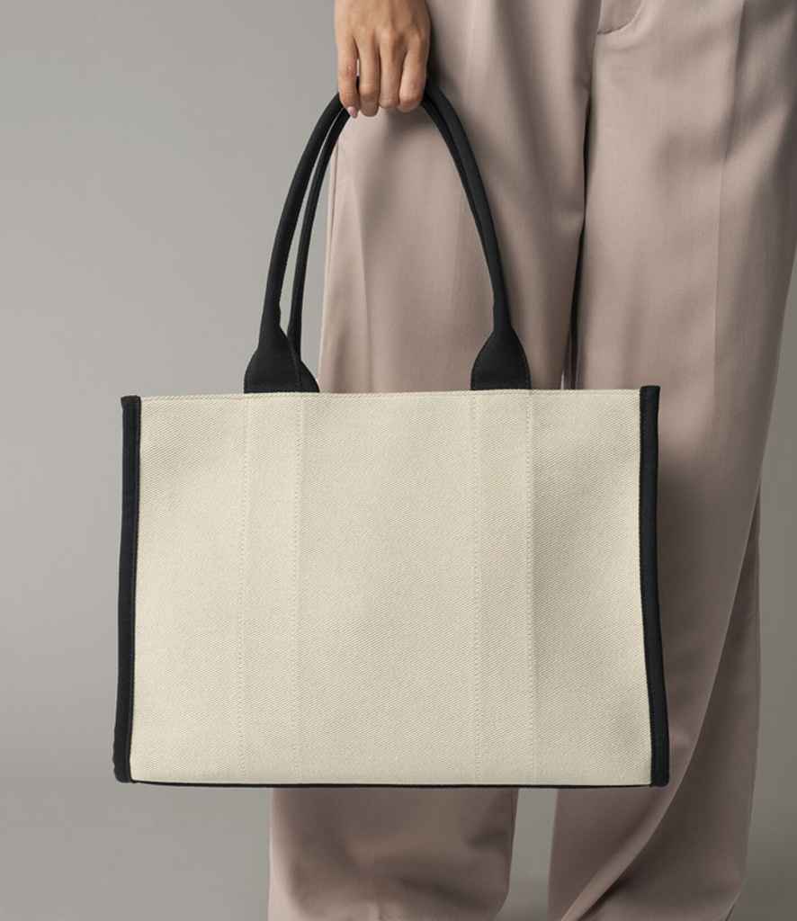 Quadra Puerto Large Tote Bag - Natural/Black (QD633)