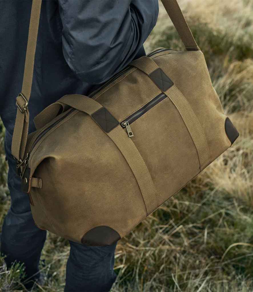 Quadra Heritage Waxed Canvas Holdall - Desert Sand (QD650)