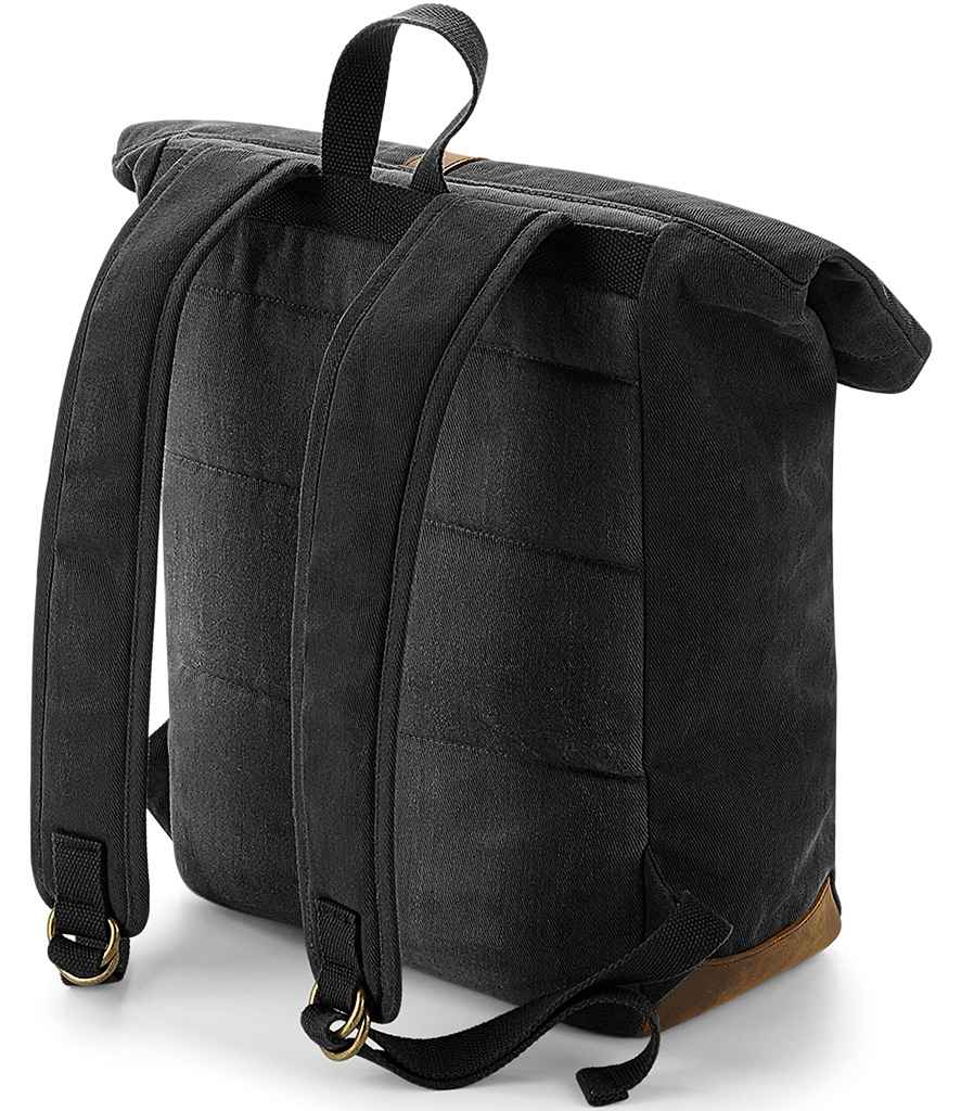 Quadra Heritage Waxed Canvas Backpack - Black (QD655)
