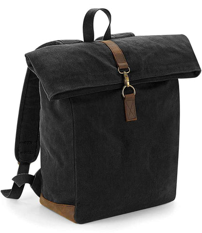 Quadra Heritage Waxed Canvas Backpack - Black (QD655)