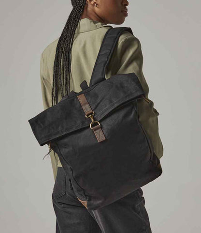 Quadra Heritage Waxed Canvas Backpack - Black (QD655)