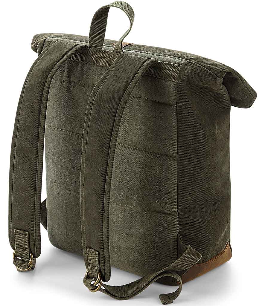 Quadra Heritage Waxed Canvas Backpack - Olive Green (QD655)