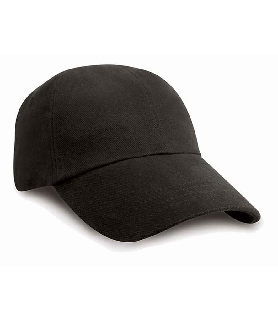 Result Headwear Result Low Profile Heavy Brushed Cotton Cap - Black (RC024)
