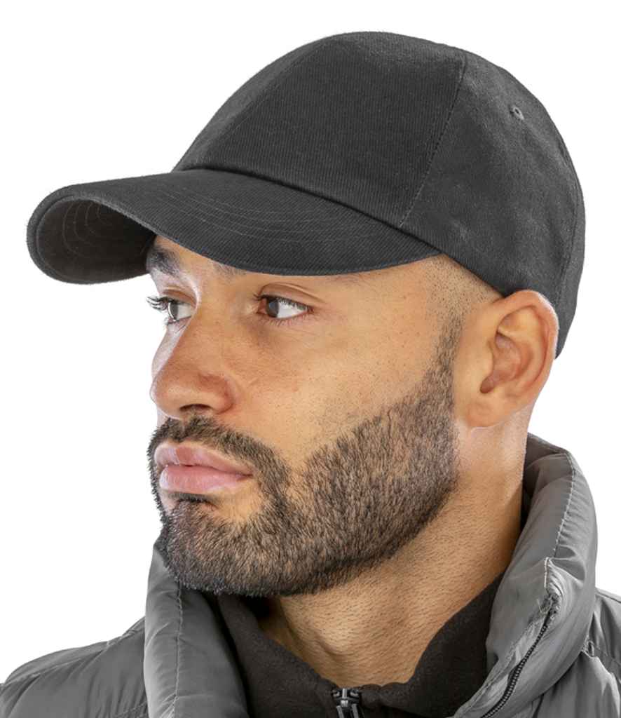 Result Headwear Result Low Profile Heavy Brushed Cotton Cap - Black (RC024)