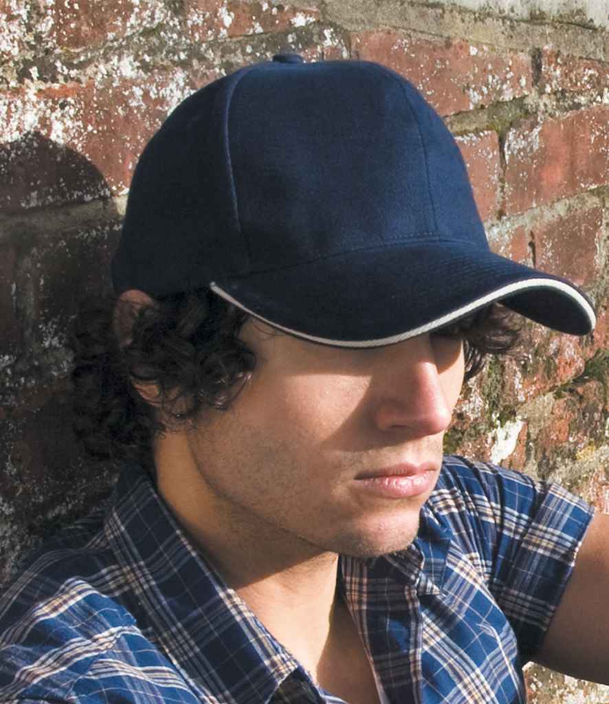 Result Pro-Style Heavy Brushed Cotton Cap - Navy/Natural (RC025P)