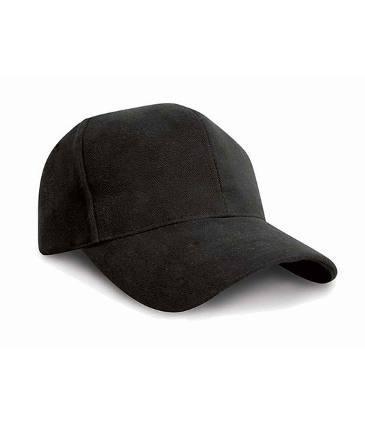 Result Pro-Style Heavy Brushed Cotton Cap - Black (RC025)