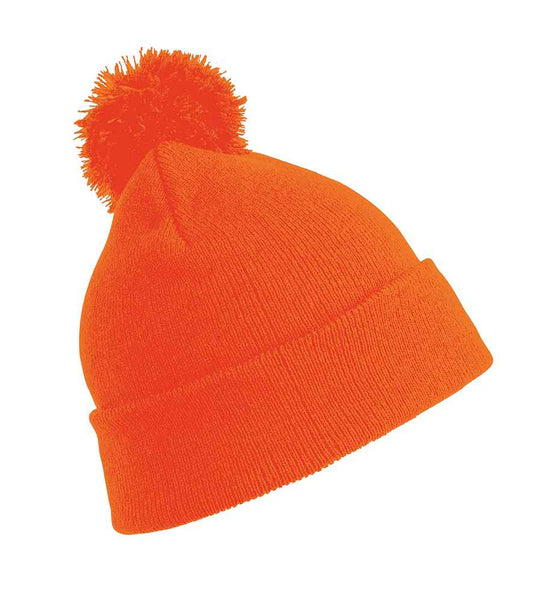 Result Core Kids Pom Pom Beanie - Fluorescent Orange (RC028B)
