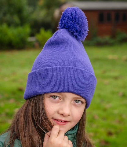 Result Core Kids Pom Pom Beanie - Purple (RC028B)