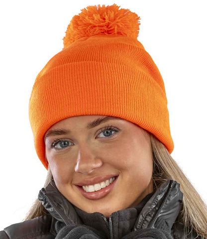 Result Core Pom Pom Beanie - Fluorescent Orange (RC028)