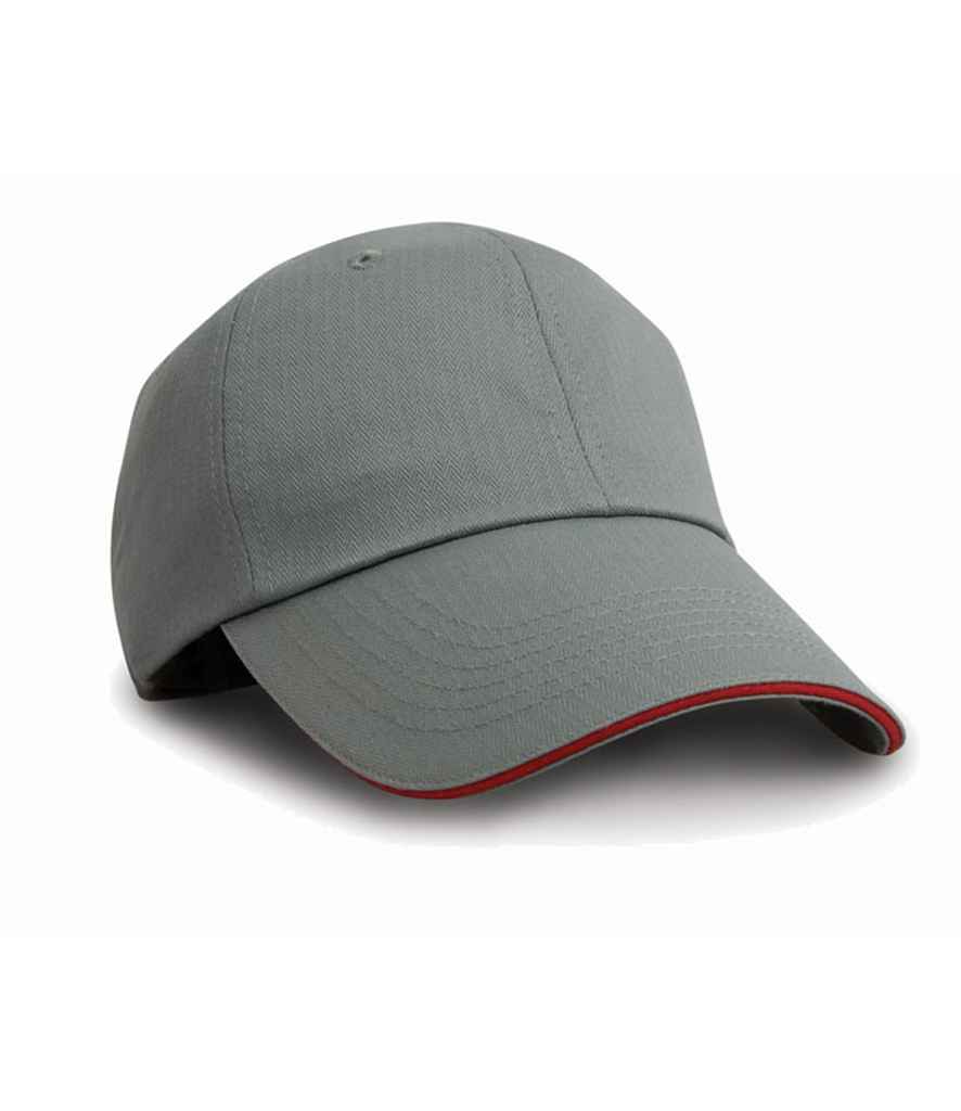 Result Herringbone Cap - Grey/Red (RC038)