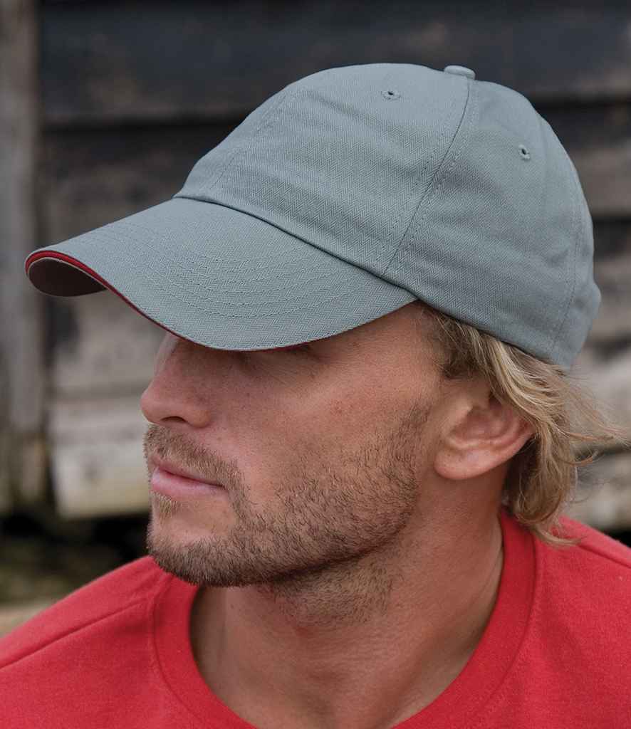 Result Herringbone Cap - Grey/Red (RC038)