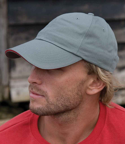 Result Herringbone Cap - Grey/Red (RC038)