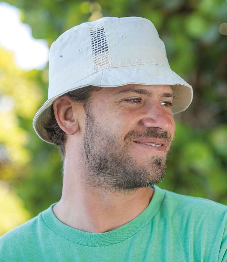 Result Deluxe Washed Cotton Bucket Hat - Natural (RC045)