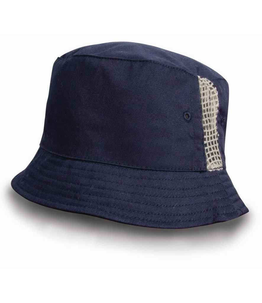 Result Deluxe Washed Cotton Bucket Hat - Navy (RC045)