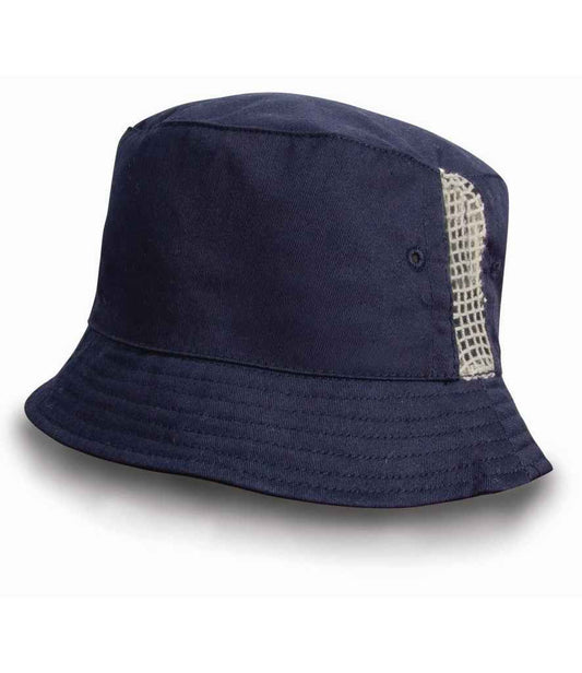 Result Deluxe Washed Cotton Bucket Hat - Navy (RC045)