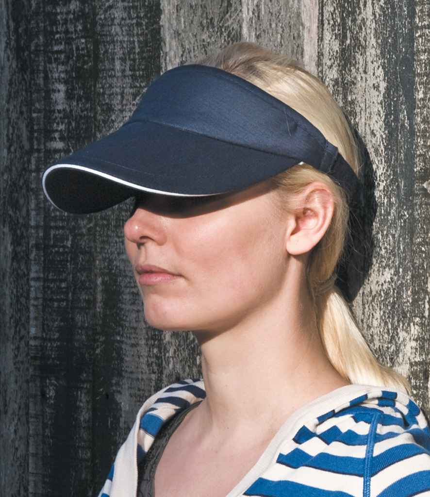 Result Herringbone Sun Visor - Navy/White (RC048)