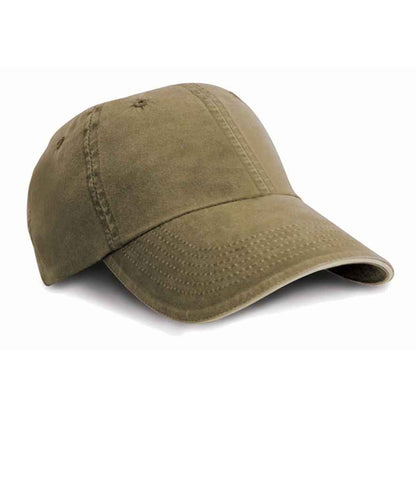 Result Washed Fine Line Cotton Cap - Olive Green (RC054)