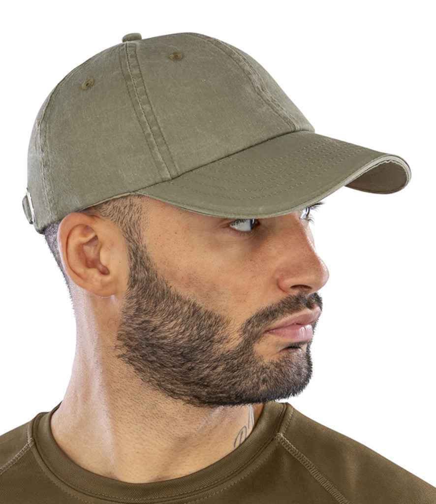 Result Washed Fine Line Cotton Cap - Olive Green (RC054)