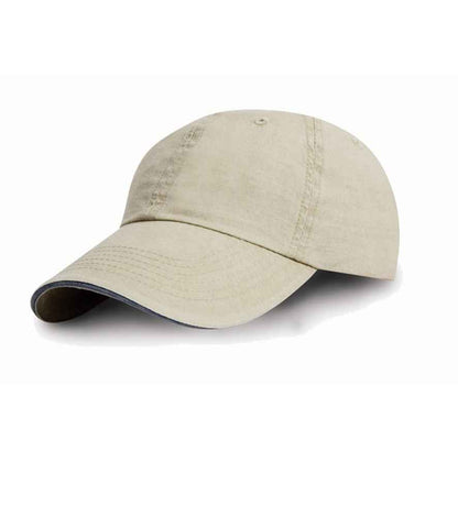 Result Washed Fine Line Cotton Cap - Putty (RC054)