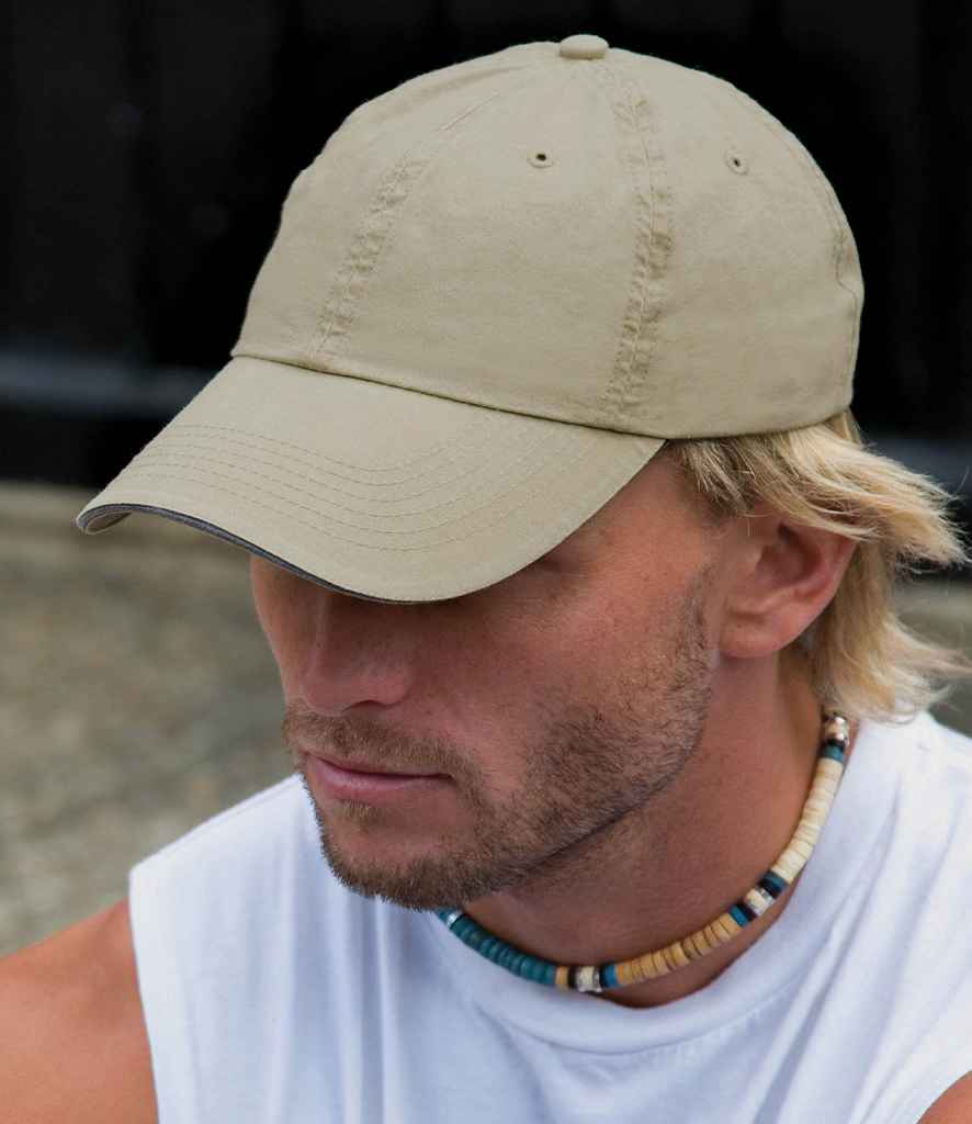 Result Washed Fine Line Cotton Cap - Putty (RC054)