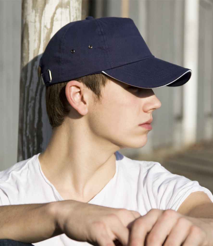 Result Plush Cotton 5 Panel Cap - Navy (RC072)