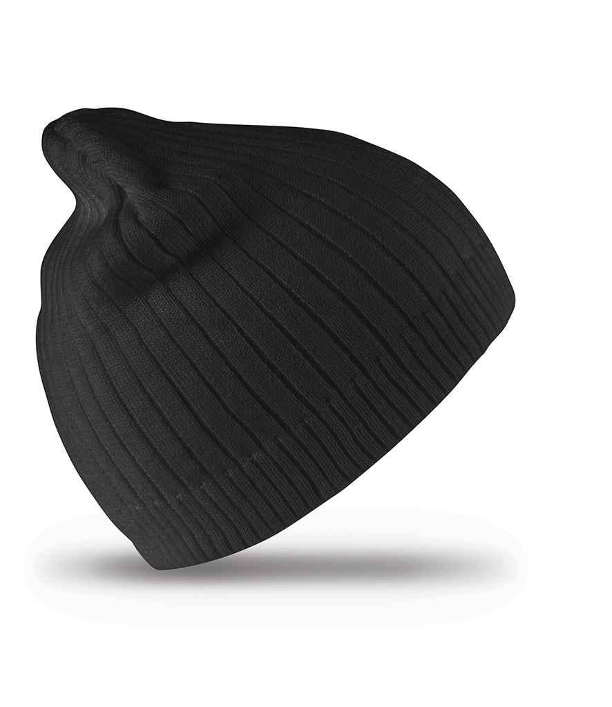 Result Cotton Knitted Beanie - Black (RC074)
