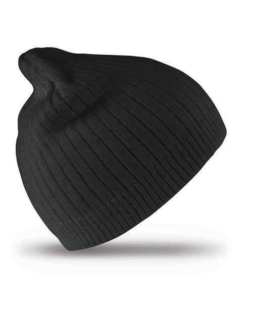 Result Cotton Knitted Beanie - Black (RC074)