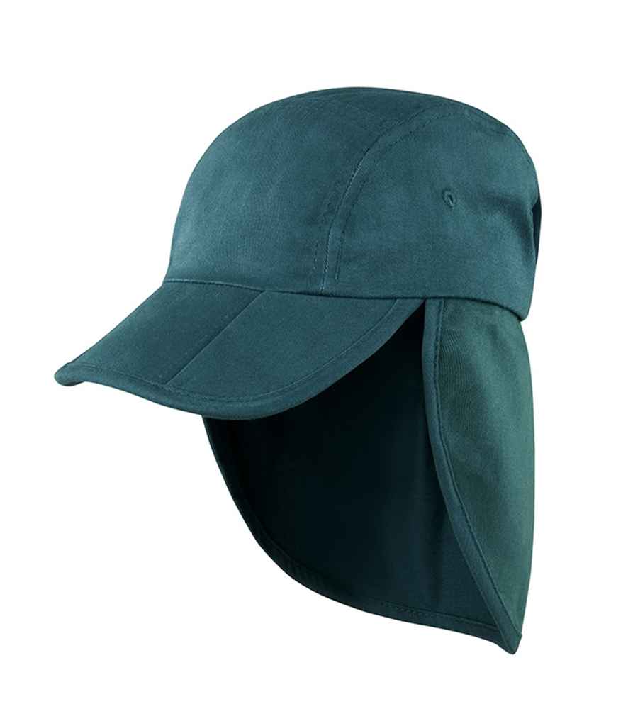 Result Fold Up Legionnaires Cap - Bottle Green (RC076)