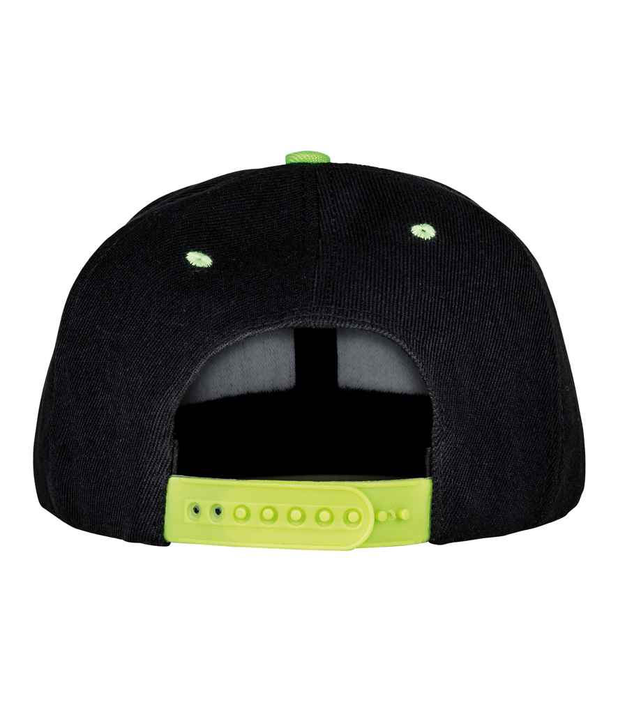 Result Contrast Bronx Snapback Cap - Black/Lime Green (RC082)