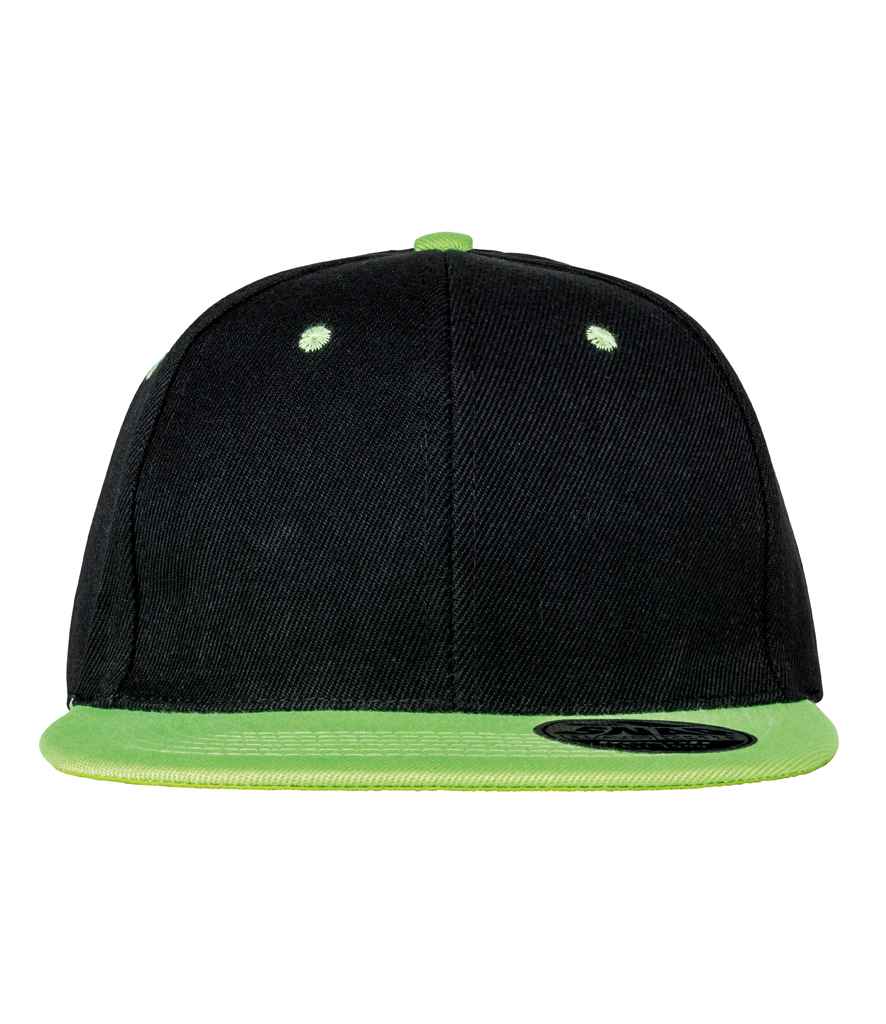 Result Contrast Bronx Snapback Cap - Black/Lime Green (RC082)