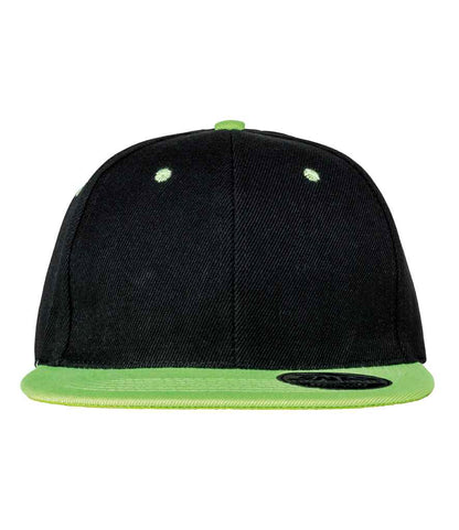 Result Contrast Bronx Snapback Cap - Black/Lime Green (RC082)