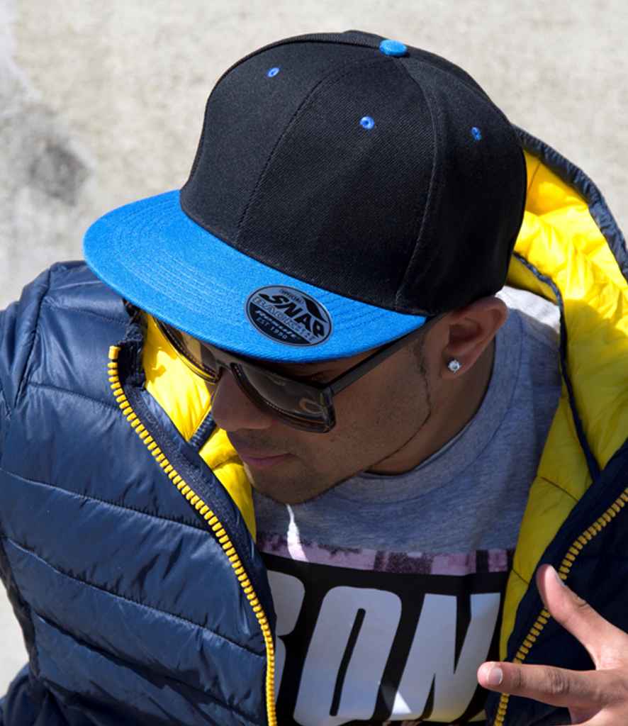 Result Contrast Bronx Snapback Cap - Black/Azure (RC082)