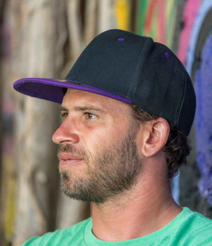 Result Contrast Bronx Snapback Cap - Black/Purple (RC082)