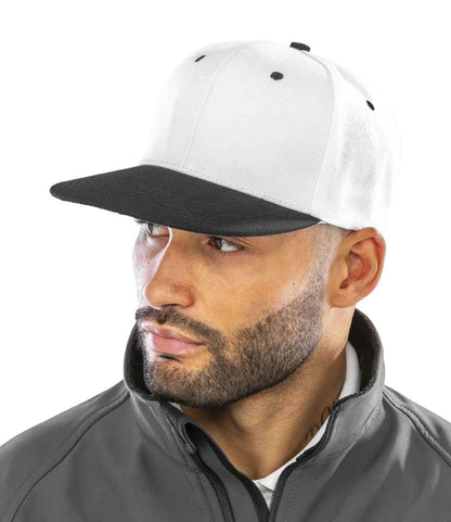Result Contrast Bronx Snapback Cap - White/Black (RC082)