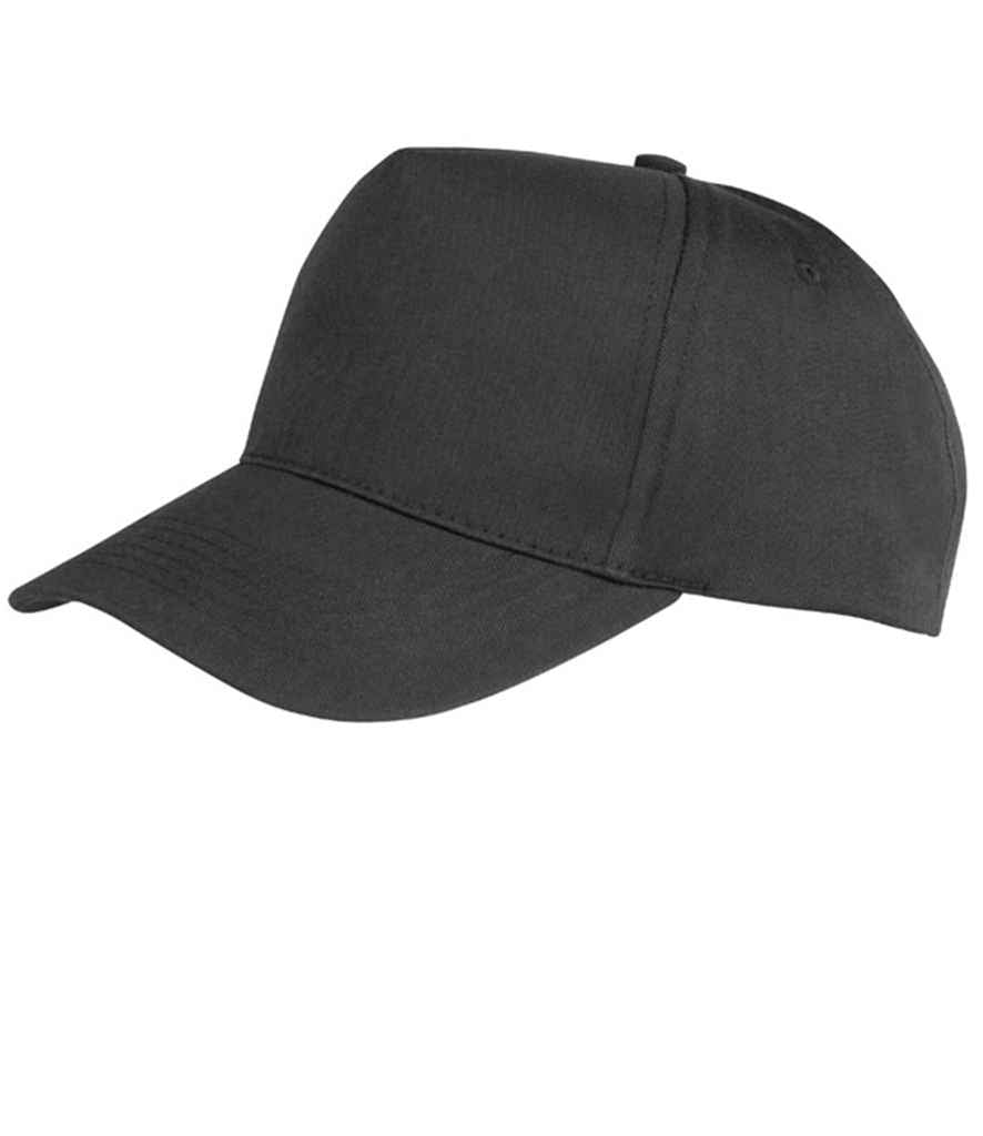 Result Kids Boston 5 Panel Printers Cap - Black (RC084B)