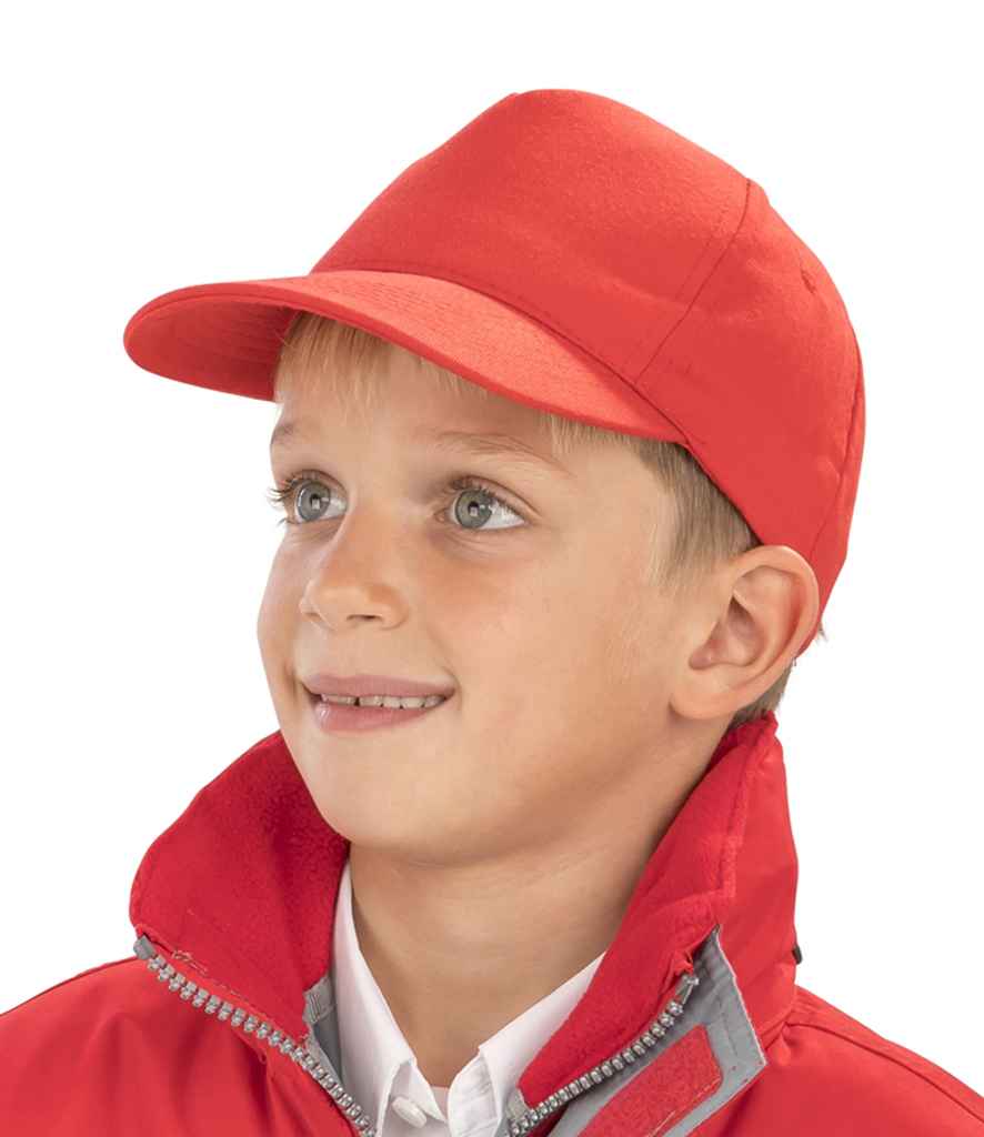 Result Kids Boston 5 Panel Printers Cap - Red (RC084B)