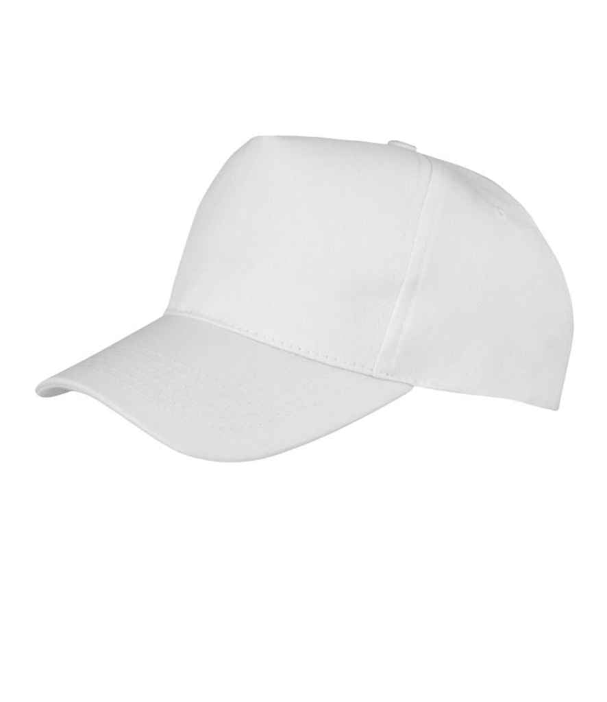 Result Kids Boston 5 Panel Printers Cap - White (RC084B)