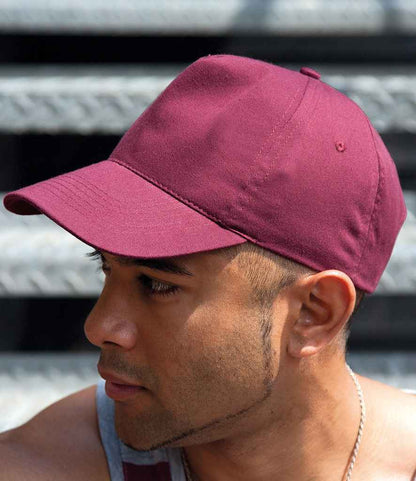 Result Boston 5 Panel Printers Cap - Burgundy (RC084)
