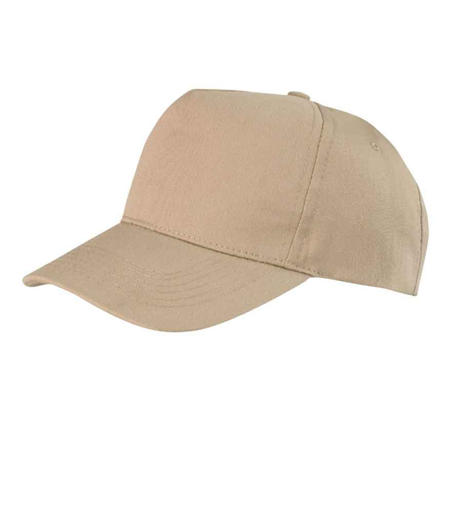Result Boston 5 Panel Printers Cap - Khaki (RC084)