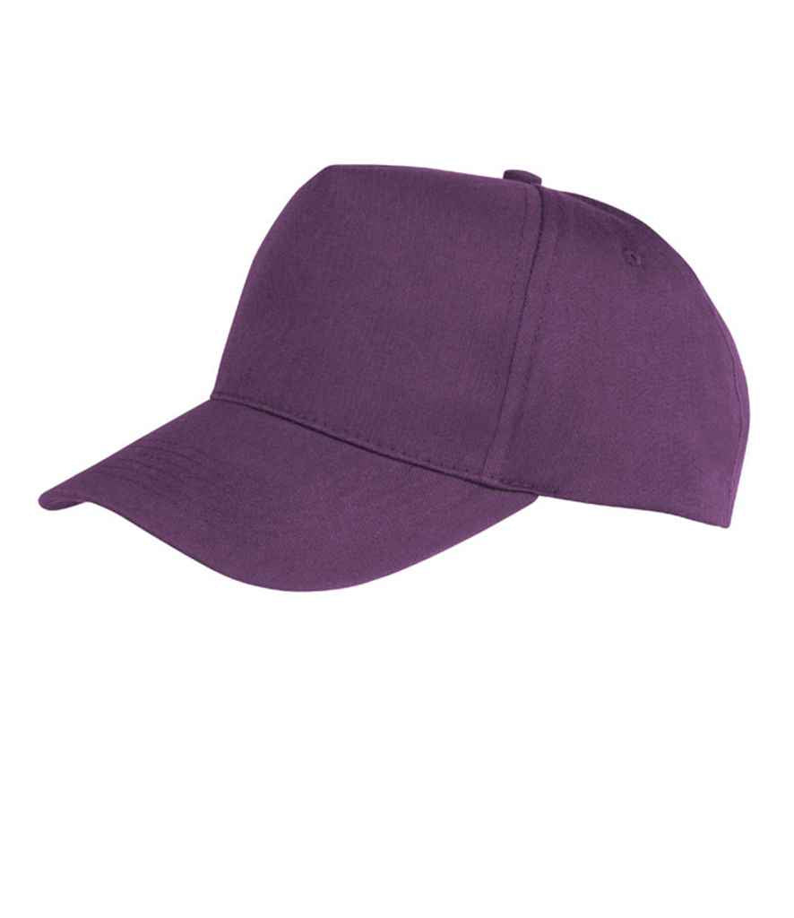 Result Boston 5 Panel Printers Cap - Purple (RC084)