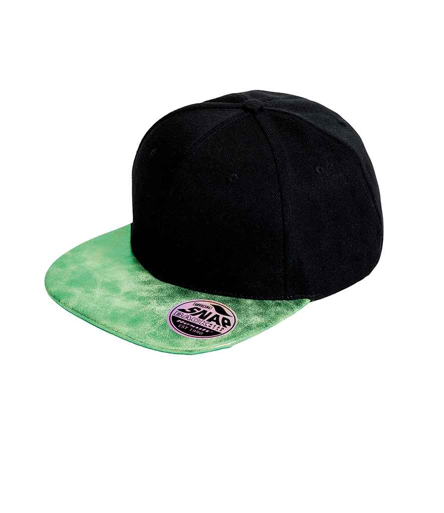 Result Bronx Glitter Snapback Cap - Black/Green (RC087)